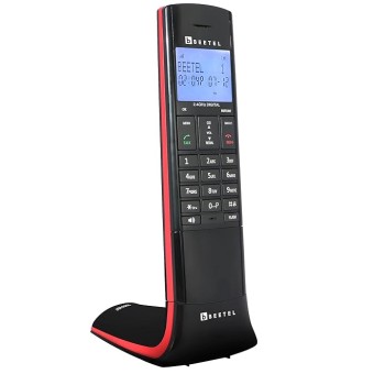 Beetel X95 Flagship Designer Expandable Cordless Landline Phone,Proudly Designed in India,2.4Ghz,Dual Tone,Blue-White LCD,2-Way Speaker Phone,Ringer & Volume Control,Auto Answer,Alarm(X95)(Black/Red)