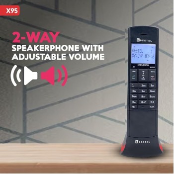 Beetel X95 Flagship Designer Expandable Cordless Landline Phone,Proudly Designed in India,2.4Ghz,Dual Tone,Blue-White LCD,2-Way Speaker Phone,Ringer & Volume Control,Auto Answer,Alarm(X95)(Black/Red) Beetel X95 Flagship Designer Expandable Cordless Landline Phone,Proudly Designed in India,2.4Ghz,Dual Tone,Blue-White LCD,2-Way Speaker Phone,Ringer & Volume Control,Auto Answer,Alarm(X95)(Black/Red)