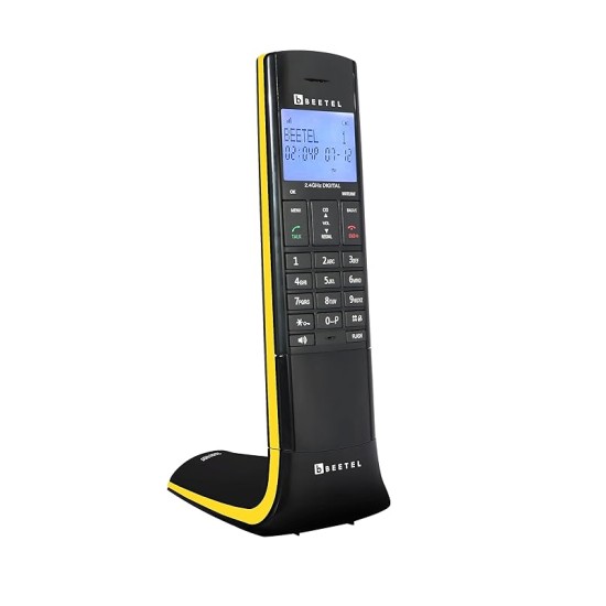 Beetel X95 Flagship Designer Cordless Landline Phone,Proudly Designed in India,2.4GHz,Dual Tone,Blue-White LCD,2-Way Speaker Phone,Ringer & Volume Control,Auto Answer,Alarm(X95)(Black/Yellow) Beetel X95 Flagship Designer Cordless Landline Phone,Proudly Designed in India,2.4GHz,Dual Tone,Blue-White LCD,2-Way Speaker Phone,Ringer & Volume Control,Auto Answer,Alarm(X95)(Black/Yellow)