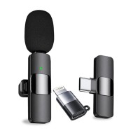 HUMBLE 2 in 1 Wireless Dynamic Lapel Collar Mic Voice Recording Filter Microphone with Receiver Compatible with Apple and All Type-C Mobile Phones for Live Shows, Interview & Vlog Short Video