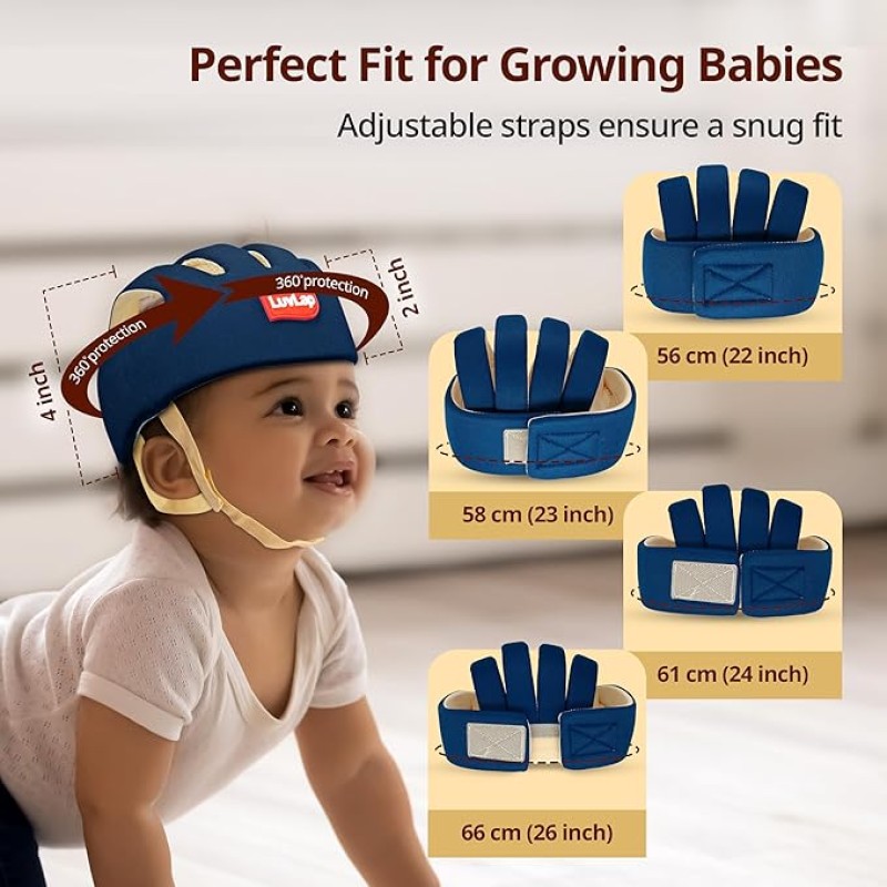 LuvLap Baby Safety Helmet - Essential Safety Gear for 6+ Months to 3 Years | Toddler Head Protector | Secure Fit & Comfort | Appealing Design | Lightweight | Proper Air Ventilation, Navy Blue LuvLap Baby Safety Helmet - Essential Safety Gear for 6+ Months to 3 Years | Toddler Head Protector | Secure Fit & Comfort | Appealing Design | Lightweight | Proper Air Ventilation, Navy Blue