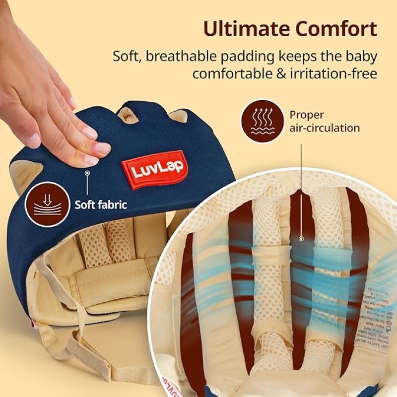 LuvLap Baby Safety Helmet - Essential Safety Gear for 6+ Months to 3 Years | Toddler Head Protector | Secure Fit & Comfort | Appealing Design | Lightweight | Proper Air Ventilation, Navy Blue LuvLap Baby Safety Helmet - Essential Safety Gear for 6+ Months to 3 Years | Toddler Head Protector | Secure Fit & Comfort | Appealing Design | Lightweight | Proper Air Ventilation, Navy Blue