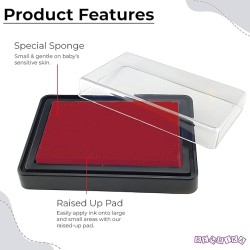 Bembika Baby Finger Print and Footprint Kit inkpad for Kids, Reusable Pad for Baby's Hand and Foot Impression Safe and Non Toxic Ink Pad for Baby Foot Prints and Handprints � (Red)
