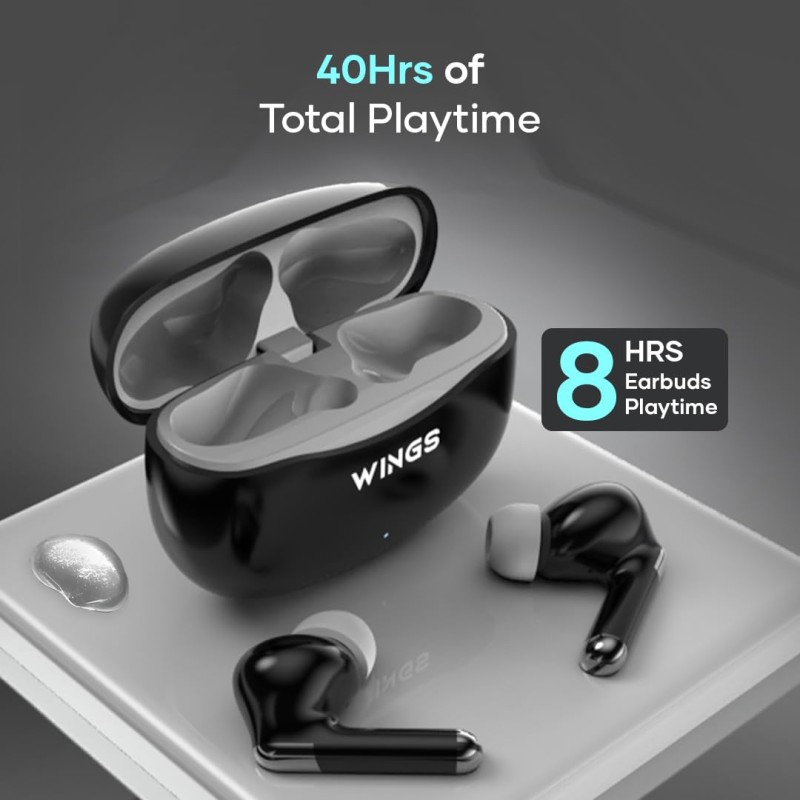 (Refurbished) Wings Flobuds 335: Made in India Premium Lifestyle TWS in Ear Earbuds with Smart Enc,High Fidelity 13Mm Drivers,Bluetooth 5.3,40Hrs Playtime with 8 Hours in Ear Earbuds Playtime,and Low Latency 40Ms (Refurbished) Wings Flobuds 335: Made in India Premium Lifestyle TWS in Ear Earbuds with Smart Enc,High Fidelity 13Mm Drivers,Bluetooth 5.3,40Hrs Playtime with 8 Hours in Ear Earbuds Playtime,and Low Latency 40Ms