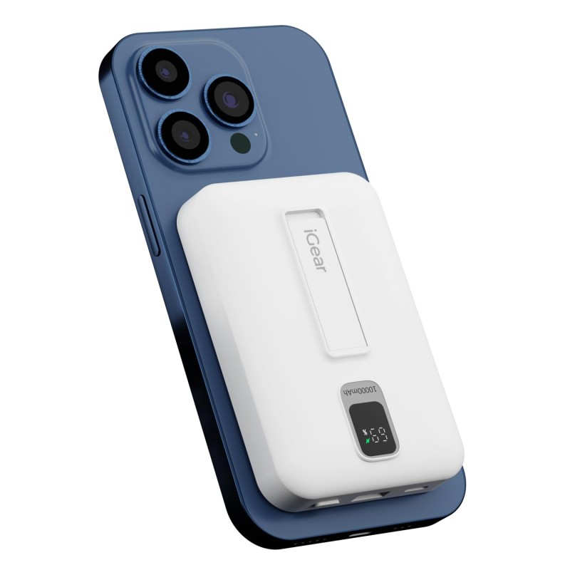 (Refurbished) iGear MagCharge Plus: 10000mAh Magsafe Power Bank, 15W Wireless/22.5W Wired Charging, Digital Display, Type-C Input & Output, Magnetic Ring for Android Phones, Phone Stand, Support iPhone 12 & Above (Refurbished) iGear MagCharge Plus: 10000mAh Magsafe Power Bank, 15W Wireless/22.5W Wired Charging, Digital Display, Type-C Input & Output, Magnetic Ring for Android Phones, Phone Stand, Support iPhone 12 & Above