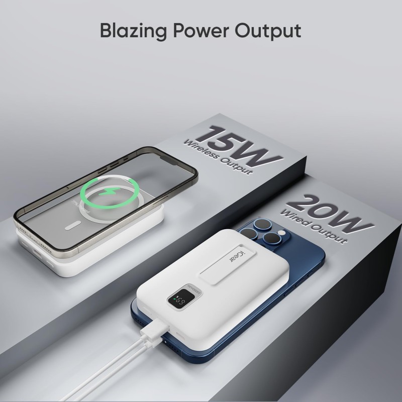 (Refurbished) iGear MagCharge Plus: 10000mAh Magsafe Power Bank, 15W Wireless/22.5W Wired Charging, Digital Display, Type-C Input & Output, Magnetic Ring for Android Phones, Phone Stand, Support iPhone 12 & Above (Refurbished) iGear MagCharge Plus: 10000mAh Magsafe Power Bank, 15W Wireless/22.5W Wired Charging, Digital Display, Type-C Input & Output, Magnetic Ring for Android Phones, Phone Stand, Support iPhone 12 & Above