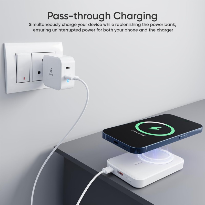 (Refurbished) iGear MagCharge Plus: 10000mAh Magsafe Power Bank, 15W Wireless/22.5W Wired Charging, Digital Display, Type-C Input & Output, Magnetic Ring for Android Phones, Phone Stand, Support iPhone 12 & Above (Refurbished) iGear MagCharge Plus: 10000mAh Magsafe Power Bank, 15W Wireless/22.5W Wired Charging, Digital Display, Type-C Input & Output, Magnetic Ring for Android Phones, Phone Stand, Support iPhone 12 & Above