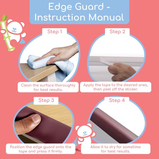 BabyPro BabyProofing Edge Guard (12mm, Pack of 1) with Strong Adhesive Tape by Certified Professional Childproofer, 2 Meter Long for Furniture Corner