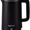 amazon basics 1.5 Liter Cool Touch Electric Kettle|1500 Watt|Stainless Steel Body|Auto Cut-Off|Triple Safety Protection(Black) amazon basics 1.5 Liter Cool Touch Electric Kettle|1500 Watt|Stainless Steel Body|Auto Cut-Off|Triple Safety Protection(Black)