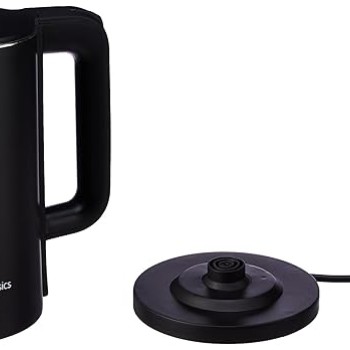 amazon basics 1.5 Liter Cool Touch Electric Kettle|1500 Watt|Stainless Steel Body|Auto Cut-Off|Triple Safety Protection(Black)