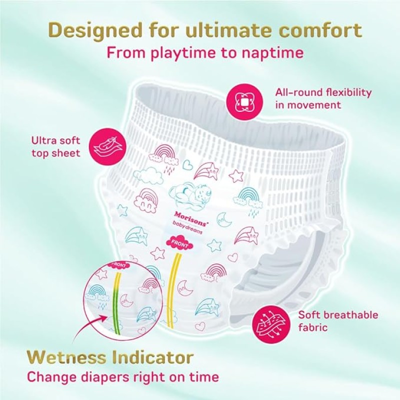 Morisons* babydreams THE CHOICE OF SMART MUMS Baby Super Soft Diaper Pants Medium - M (72 Pieces), 1 count