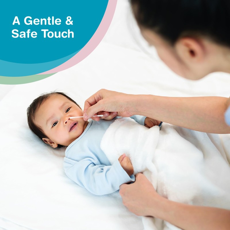 Vega Baby & Mom Cotton Buds (200 Buds, 400 Tips) (PP Can) | for Baby's Hygiene & Care | 100% Cotton |100% Care | Gently Clean Baby Skin | Convenient Pack Sizes, (VBHA3-04)