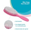 Vega Baby & Mom Comb & Brush Set - Pink | Crafted for Delicate Baby Scalp| Detangle Baby Hair Easily | Ultra Soft Nylon Bristle| Rount Tippped Tooth |Scalp Massage and Stimulation, (VBGA3-04)