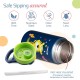 LuvLap Premium Stainless Steel Straw Sipper Made of SS304 Steel, 280ml, Blue, with One-Touch Spout Opening, BPA-Free, Rust-Free, Odour-Free Durable Design, with Easy Portable Handle,