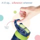 LuvLap Premium Stainless Steel Straw Sipper Made of SS304 Steel, 280ml, Blue, with One-Touch Spout Opening, BPA-Free, Rust-Free, Odour-Free Durable Design, with Easy Portable Handle,