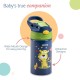 LuvLap Premium Stainless Steel Straw Sipper Made of SS304 Steel, 280ml, Blue, with One-Touch Spout Opening, BPA-Free, Rust-Free, Odour-Free Durable Design, with Easy Portable Handle,