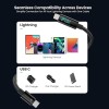 Portronics Konnect View 3A 27W Futuristic Type C to 8 Pin Unbreakable Nylon Braided Fast Charging Cable with Real Time Monitoring Led Display, Fast Data Sync, Support all Lighting Devices 1.2M Length Portronics Konnect View 3A 27W Futuristic Type C to 8 Pin Unbreakable Nylon Braided Fast Charging Cable with Real Time Monitoring Led Display, Fast Data Sync, Support all Lighting Devices 1.2M Length