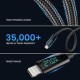 Portronics Konnect View 3A 27W Futuristic Type C to 8 Pin Unbreakable Nylon Braided Fast Charging Cable with Real Time Monitoring Led Display, Fast Data Sync, Support all Lighting Devices 1.2M Length