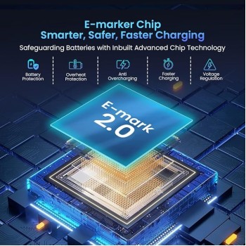 Portronics Konnect View 100W Type C to Type C Cable with LED Display with 5A Max Output, Fast Data Sync, 1.2M Length, Tangle Resistance supports Laptop Charging(Black) Portronics Konnect View 100W Type C to Type C Cable with LED Display with 5A Max Output, Fast Data Sync, 1.2M Length, Tangle Resistance supports Laptop Charging(Black)