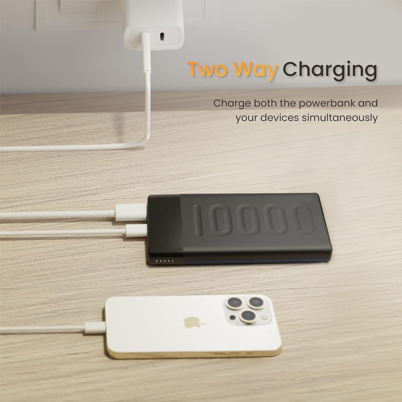 (Refurbished) Ambrane 10000mAh Slim Power Bank, 20W Fast Charging, Dual Output, Type C PD (Input & Output), Quick Charge, Li-Polymer, Multi-Layer Protection for iPhone, Anrdoid & Other Devices (Stylo 10K, Black) (Refurbished) Ambrane 10000mAh Slim Power Bank, 20W Fast Charging, Dual Output, Type C PD (Input & Output), Quick Charge, Li-Polymer, Multi-Layer Protection for iPhone, Anrdoid & Other Devices (Stylo 10K, Black)