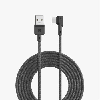 Portronics Konnect L Fast Charging 3A Type-C Cable 2 Meter with Charge & Sync Function for All Type-C Devices (Grey)