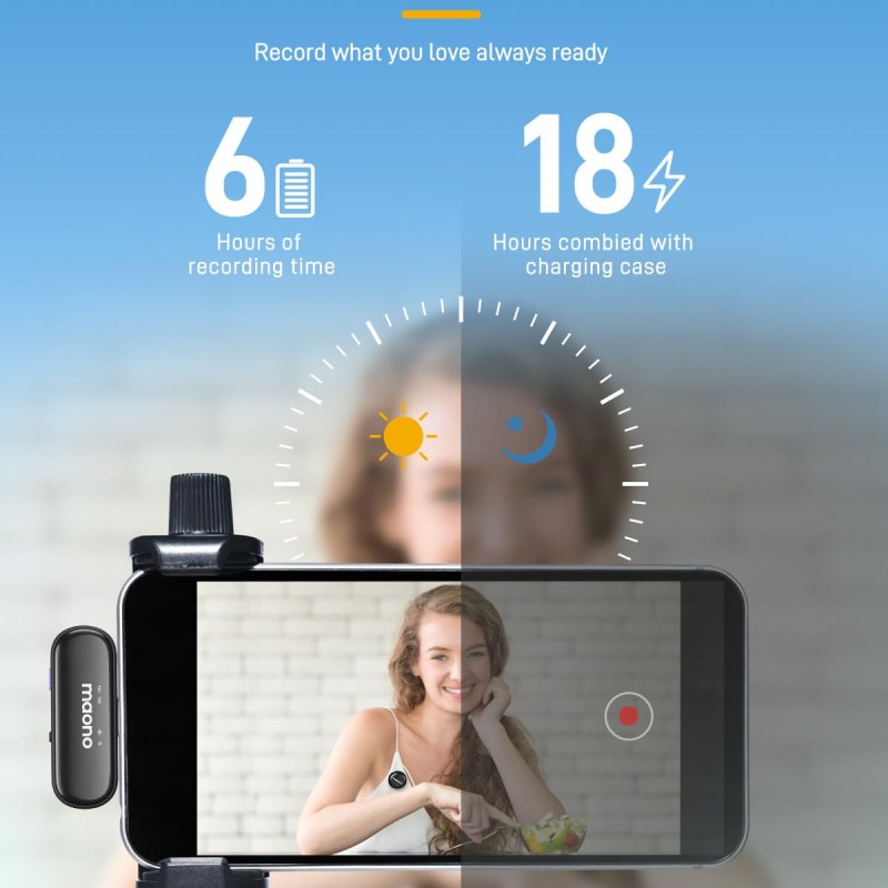 MAONO Wireless Collar Mic for YouTube PC and Type C Mobile, Noise Cancellation Lapel mic with 6H Battery, 100m Transmission, Gain, Mute, Monitoring for YouTube, Vlogging, Podcasting (WM620-Black) MAONO Wireless Collar Mic for YouTube PC and Type C Mobile, Noise Cancellation Lapel mic with 6H Battery, 100m Transmission, Gain, Mute, Monitoring for YouTube, Vlogging, Podcasting (WM620-Black)