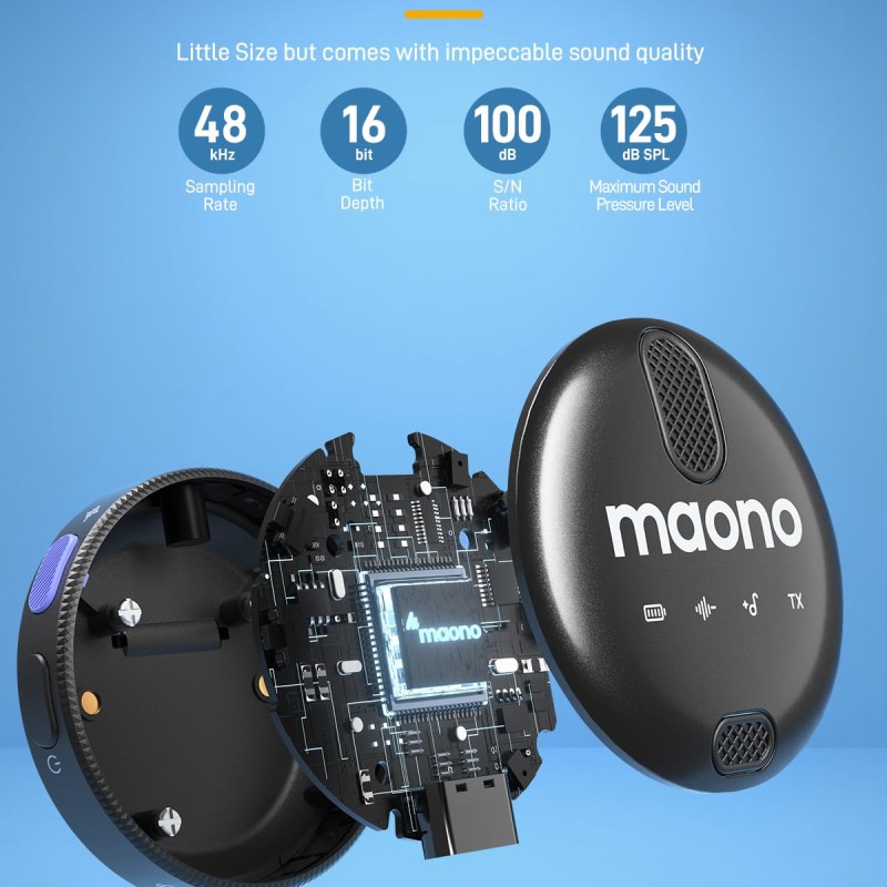 MAONO Wireless Collar Mic for YouTube PC and Type C Mobile, Noise Cancellation Lapel mic with 6H Battery, 100m Transmission, Gain, Mute, Monitoring for YouTube, Vlogging, Podcasting (WM620-Black) MAONO Wireless Collar Mic for YouTube PC and Type C Mobile, Noise Cancellation Lapel mic with 6H Battery, 100m Transmission, Gain, Mute, Monitoring for YouTube, Vlogging, Podcasting (WM620-Black)
