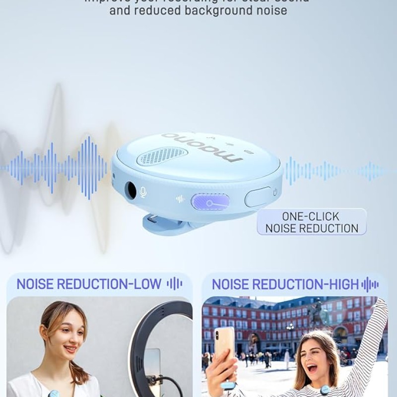 MAONO Wireless Collar Mic for YouTube PC and Type C Mobile, Noise Cancellation Lapel mic with 6H Battery, 100m Transmission, Gain, Mute, Monitoring for YouTube, Vlogging, Podcasting MAONO Wireless Collar Mic for YouTube PC and Type C Mobile, Noise Cancellation Lapel mic with 6H Battery, 100m Transmission, Gain, Mute, Monitoring for YouTube, Vlogging, Podcasting