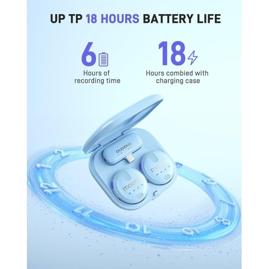 MAONO Wireless Collar Mic for YouTube PC and Type C Mobile, Noise Cancellation Lapel mic with 6H Battery, 100m Transmission, Gain, Mute, Monitoring for YouTube, Vlogging, Podcasting