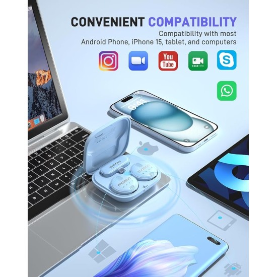 MAONO Wireless Collar Mic for YouTube PC and Type C Mobile, Noise Cancellation Lapel mic with 6H Battery, 100m Transmission, Gain, Mute, Monitoring for YouTube, Vlogging, Podcasting