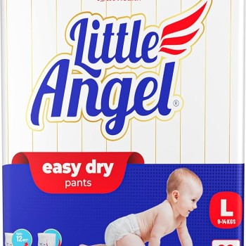 Little Angel Baby Easy Dry Diaper Pants With 12 Hrs Absorption Large Size, 9-14 Kgs - L (62 Pieces)