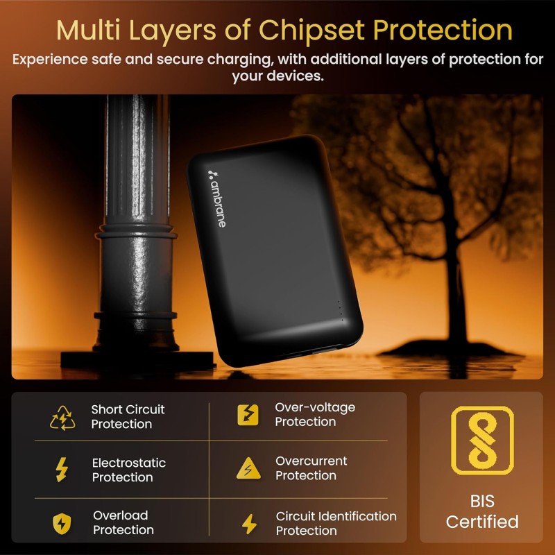 (Refurbished) Ambrane 20000 mAh Mini Power Bank with 22.5W Fast Charging, Pocket Size, Triple Output, Type C PD (Input & Output), Li-Polymer, Made in India + Type C Cable (Powerlit XL Lite, Black) (Refurbished) Ambrane 20000 mAh Mini Power Bank with 22.5W Fast Charging, Pocket Size, Triple Output, Type C PD (Input & Output), Li-Polymer, Made in India + Type C Cable (Powerlit XL Lite, Black)
