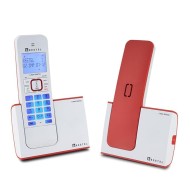 Beetel X75 2.4Ghz Cordless Landline Phone,Dual Mode DTMF/FSK,1 Line 7segment LCD Display & Blue LED Backlit,Illuminated Keypad,2 Way Speaker Phone,6 Step Ringer Volume Control(Red/White)(X75) Beetel X75 2.4Ghz Cordless Landline Phone,Dual Mode DTMF/FSK,1 Line 7segment LCD Display & Blue LED Backlit,Illuminated Keypad,2 Way Speaker Phone,6 Step Ringer Volume Control(Red/White)(X75)