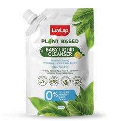 Luvlap Plant Based Liquid Cleanser, Refill pack- 1000ml, With Neem, Lemon & Basil, For Feeding Accessories, Toys, Fruits & Vegetables, 100% Food Grade, Free From Bleach & SLS
