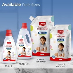 LuvLap Baby Laundry Detergent Refill pack- 1000ml, pH Balanced Dermatologically tested formula, No harsh chemicals, Safe for mommy's hands & baby's sk