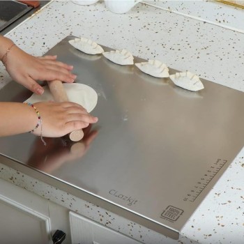 Clazkit Counter Top Stainless Steel Chopping Cutting Board Vegetable,Fruit,Bread & Meat Durable Safe & Heavy Duty, Regular (360 x 300 x 1 (+25) Clazkit Counter Top Stainless Steel Chopping Cutting Board Vegetable,Fruit,Bread & Meat Durable Safe & Heavy Duty, Regular (360 x 300 x 1 (+25)