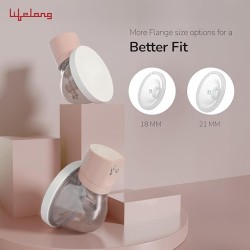 Lifelong Cuppy Milk Wearable Breast Pump Electric for Feeding Mothers - Hands Free Breast Feeding Machine |Rechargeable| BPA free| 3 Modes 10 levels | 18, 21, 24 Flange Size| 1 Yr Warranty on Motor