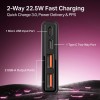 (Refurbished) Boat Energyshroom PB300 10000 mAh 22.5W Fast Charging Power Bank (2X Output Ports, Supports Android,iPhone,Tablets,Earbuds) (Burgundy), USB Type C
