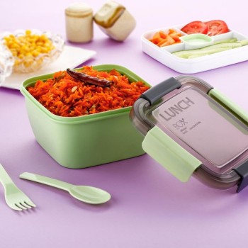 Clazkit Salad Lunch Box Container with Cutlery and Sauce Container with 5 Compartment Bento Style Tray Leak Proof Lunch Box for Food Snack Salad Home Office 1400ml-Pista, Plastic Clazkit Salad Lunch Box Container with Cutlery and Sauce Container with 5 Compartment Bento Style Tray Leak Proof Lunch Box for Food Snack Salad Home Office 1400ml-Pista, Plastic