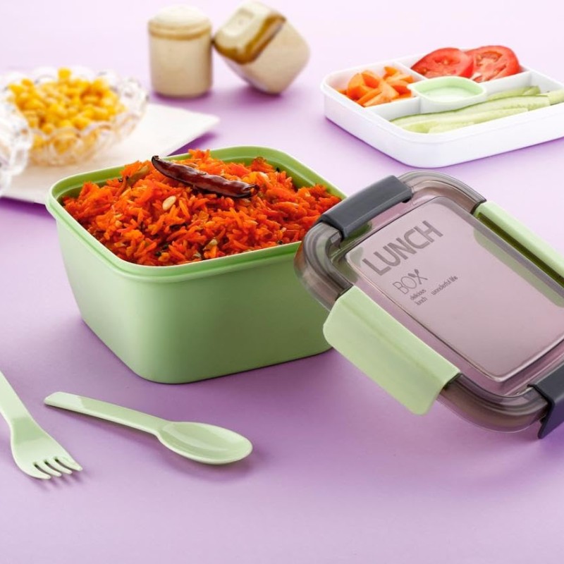 Clazkit Salad Lunch Box Container with Cutlery and Sauce Container with 5 Compartment Bento Style Tray Leak Proof Lunch Box for Food Snack Salad Home Office 1400ml-Pista, Plastic Clazkit Salad Lunch Box Container with Cutlery and Sauce Container with 5 Compartment Bento Style Tray Leak Proof Lunch Box for Food Snack Salad Home Office 1400ml-Pista, Plastic