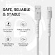 Portronics Konnect X USB to Type C Cable with 3A Output, Fast Charging & Data Transfer, Nylon Braided, Aluminium Alloy Shell, 1M Length compatible with Type C Smartphones(White)