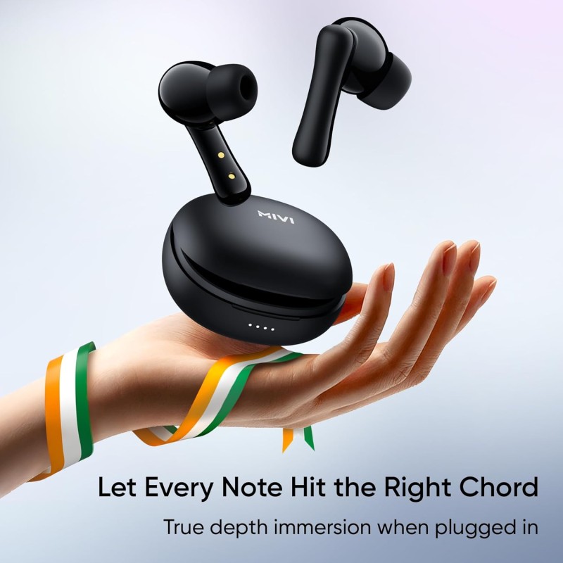 (Refurbished) Mivi DuoPods i2 True Wireless Earbuds - 45H+ Playtime, HD Calls, Fast Charging, 13mm Bass Drivers, IPX4 Sweatproof, v5.3 Bluetooth in Ear Ear Buds Wireless, Made in India (Refurbished) Mivi DuoPods i2 True Wireless Earbuds - 45H+ Playtime, HD Calls, Fast Charging, 13mm Bass Drivers, IPX4 Sweatproof, v5.3 Bluetooth in Ear Ear Buds Wireless, Made in India