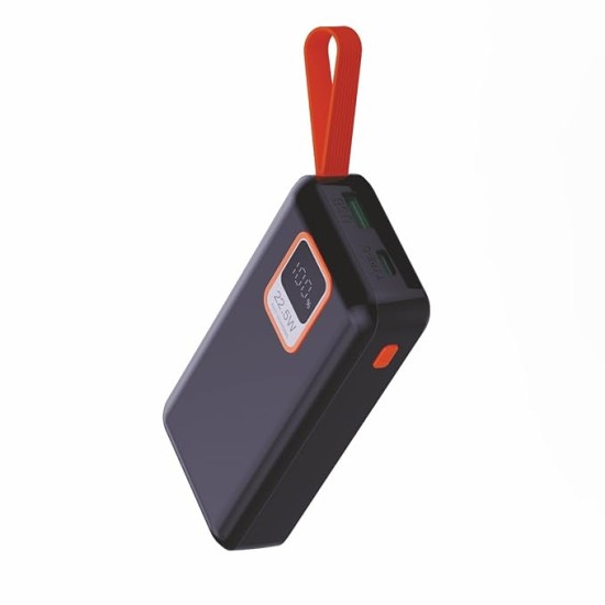 Portronics Ampbox 10K 10000 mAh Nano Power Bank with 22.5W Fast Charging, Digital Display, Dual Output(Type C PD + USB), Type C Input, Wake Up Button(Black)