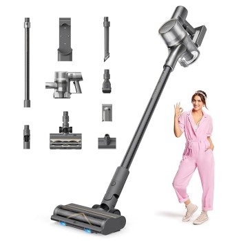 DREAME R20 Cordless Vacuum Cleaner with Dual Brush Head, Smart Stick Handheld Vacuum?Powerful Rechargeable Vacuum Cleaner, 90 Mins Max Runtime, Perfect for Hard Floor Carpet Pet Hair