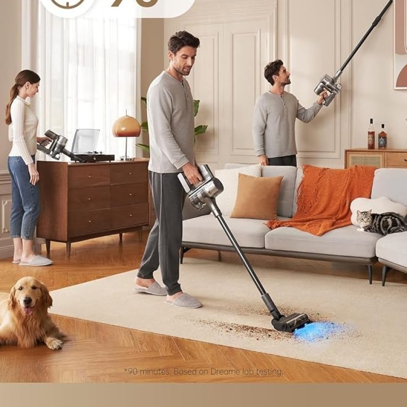 DREAME R20 Cordless Vacuum Cleaner with Dual Brush Head, Smart Stick Handheld Vacuum?Powerful Rechargeable Vacuum Cleaner, 90 Mins Max Runtime, Perfect for Hard Floor Carpet Pet Hair DREAME R20 Cordless Vacuum Cleaner with Dual Brush Head, Smart Stick Handheld Vacuum?Powerful Rechargeable Vacuum Cleaner, 90 Mins Max Runtime, Perfect for Hard Floor Carpet Pet Hair