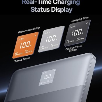 Baseus Blade2 12000mAh 65W Fast-Charging Power Bank Ultra Slim with Digital Display, Dual Type-C PD Output Horizon (Silver/Black) (with 100W Type-C Cable) Baseus Blade2 12000mAh 65W Fast-Charging Power Bank Ultra Slim with Digital Display, Dual Type-C PD Output Horizon (Silver/Black) (with 100W Type-C Cable)