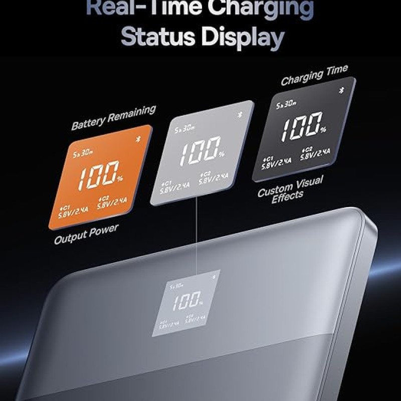 Baseus Blade2 12000mAh 65W Fast-Charging Power Bank � Ultra Slim with Digital Display, Dual Type-C PD Output � Horizon Silver (with 100W Type-C Cable) Baseus Blade2 12000mAh 65W Fast-Charging Power Bank � Ultra Slim with Digital Display, Dual Type-C PD Output � Horizon Silver (with 100W Type-C Cable)