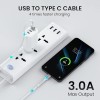 Portronics Konnect X 3A Unbreakable Nylon Braided USB to Type C Fast Charging Cable 2M Long, Supports All Type C Smartphones and Devices(White)