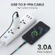 Portronics Konnect X USB to 8 Pin/Lightning Fast Charging Cable with 3A Output,Data Sync,Nylon Braided, Aluminium Alloy Shell, Compatible With iPhone 14,13,12,11, X, 8 Pro/Pro Max Series, iPad (Black)