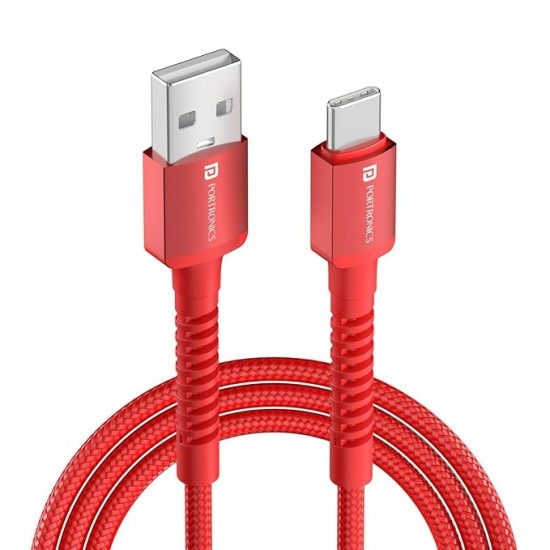 Portronics Konnect X 60W 6A USB-A to Type C Fast Charging Cable With WARP/DASH/VOOC/SuperVOOC/FLASH Charging Support, Compatible with OnePlus, Oppo, iPhone 15 & other Type C Smartphone & Devices(Red) Portronics Konnect X 60W 6A USB-A to Type C Fast Charging Cable With WARP/DASH/VOOC/SuperVOOC/FLASH Charging Support, Compatible with OnePlus, Oppo, iPhone 15 & other Type C Smartphone & Devices(Red)